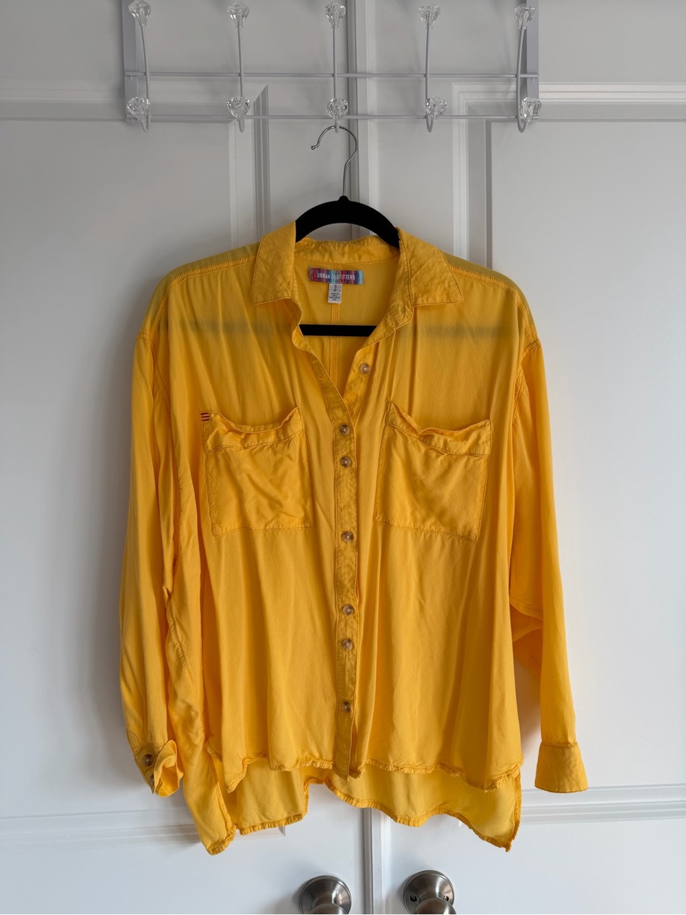 Urban Outfitters Yellow Button-Front Long Sleeve Shirt